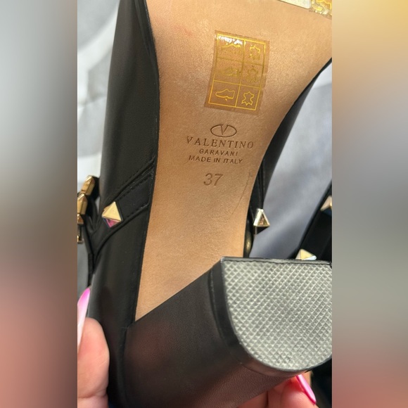 Valentino Black Ankle Boots with Gold RockStuds - Picture 5 of 7